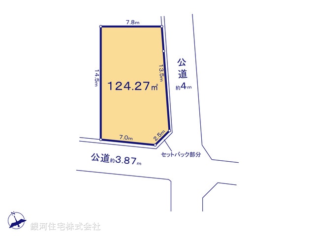 G00380742 埼玉県所沢市上新井２丁目 土地 3590万円【区画図】