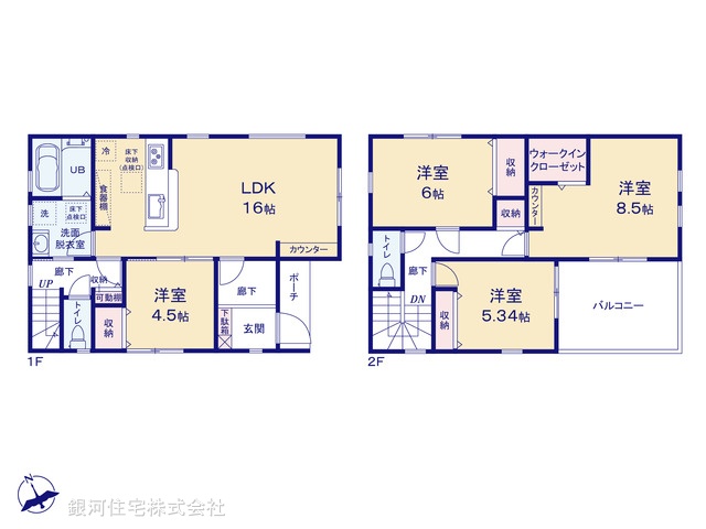 G00380770 埼玉県八潮市大字南川崎 新築一戸建て 4380万円【間取図】
