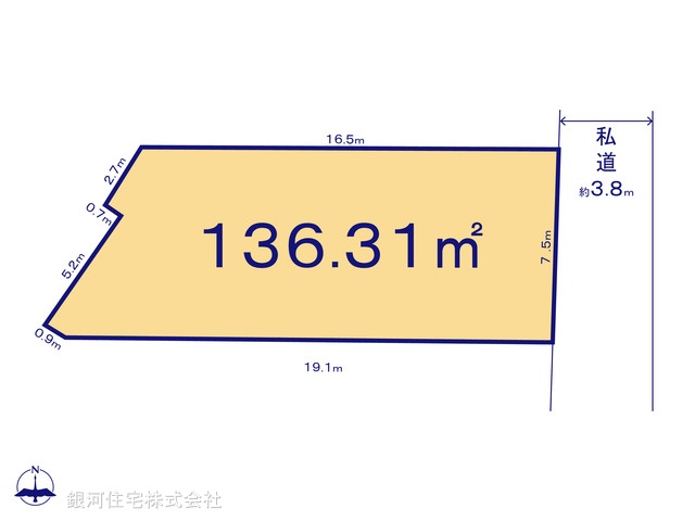 G00380826 神奈川県横浜市戸塚区汲沢８丁目 土地 4300万円【区画図】