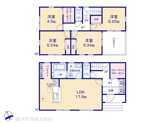 G00380852 埼玉県越谷市大字大泊 新築一戸建て 3480万円【間取図】