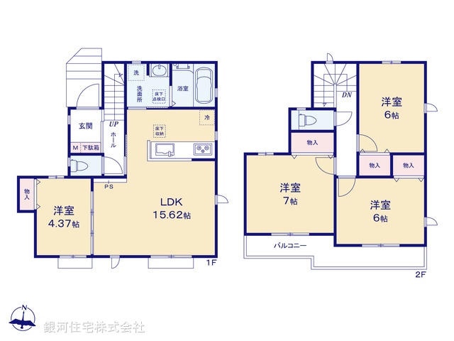 G00380889 埼玉県富士見市鶴瀬東２丁目 新築一戸建て 4290万円【間取図】