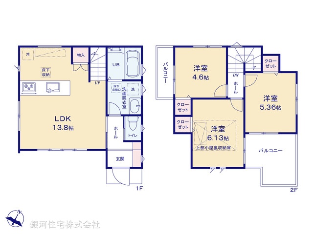 G00380944 東京都東久留米市浅間町１丁目 新築一戸建て 4680万円【間取図】