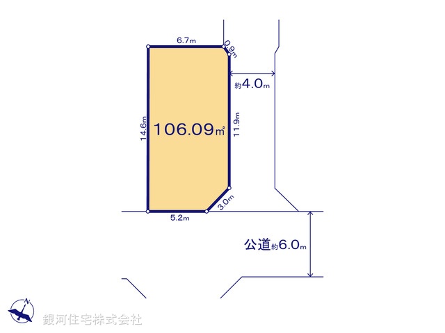 G00380968 神奈川県大和市西鶴間４丁目 土地(建築条件付土地) 3680万円【区画図】