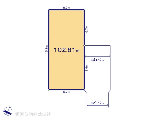 G00380969 神奈川県大和市西鶴間４丁目 土地(建築条件付土地) 3380万円【区画図】