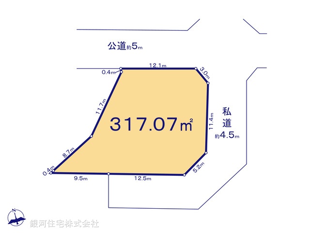 G00380975 神奈川県鎌倉市笛田５丁目 土地 5180万円【区画図】