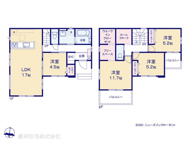 G00380976 埼玉県所沢市大字本郷 新築一戸建て 5598万円【間取図】