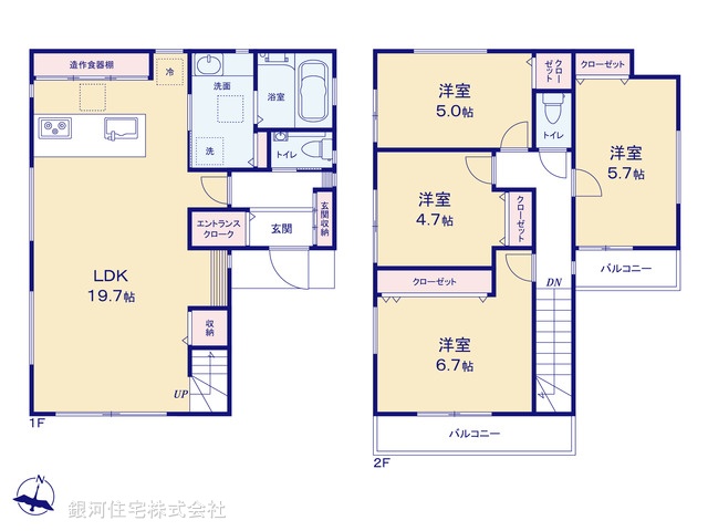 G00381010 埼玉県川越市大字砂新田 新築一戸建て 3680万円【間取図】