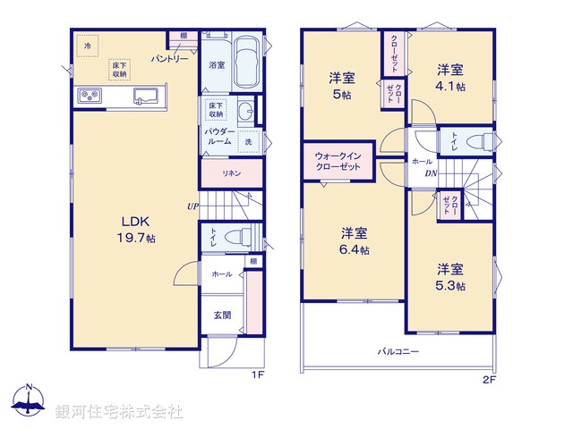 G00381043 神奈川県横須賀市野比３丁目 新築一戸建て 3480万円【間取図】