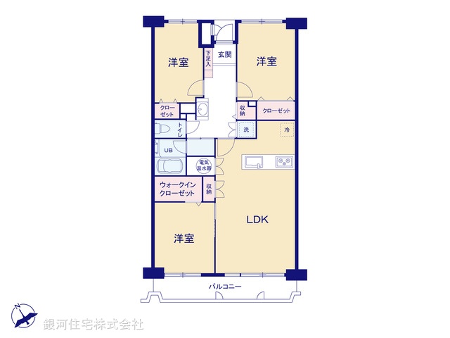 G00381050 埼玉県所沢市小手指町１丁目 中古マンション 2990万円【間取図】