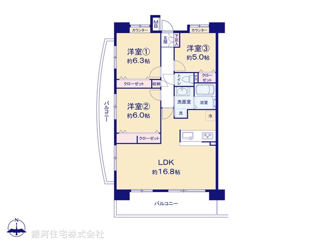 G00381065 埼玉県戸田市南町 中古マンション 4299万円【間取図】