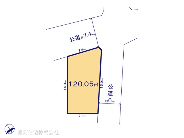 G00381206 埼玉県三郷市戸ヶ崎１丁目 土地 2849万円【区画図】