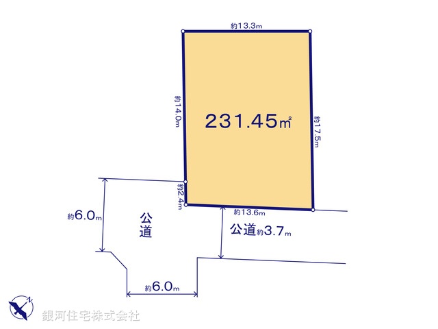 G00381478 千葉県千葉市若葉区都賀１丁目 土地 2600万円【区画図】