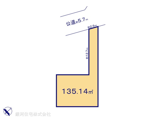 G00381870 埼玉県富士見市渡戸３丁目 土地 1280万円 土地面積135.14m² (約40.87坪)【区画図】
