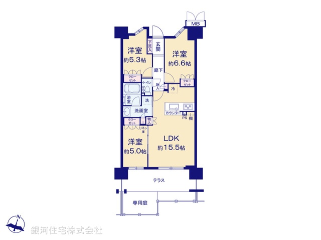 G00382117 東京都西東京市ひばりが丘３丁目 中古マンション 4999万円【間取図】