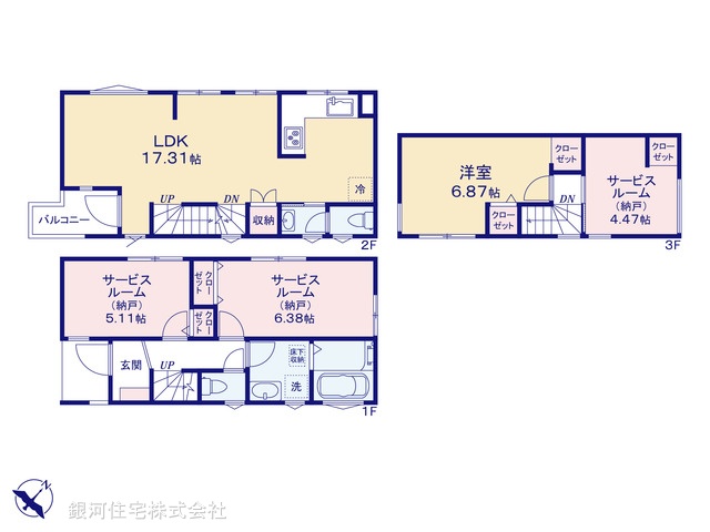 G00382214 千葉県市川市福栄１丁目 新築一戸建て 5480万円【間取図】