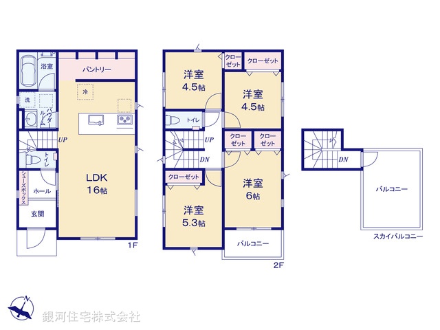 G00382324 神奈川県大和市上草柳６丁目 新築一戸建て 4780万円【間取図】