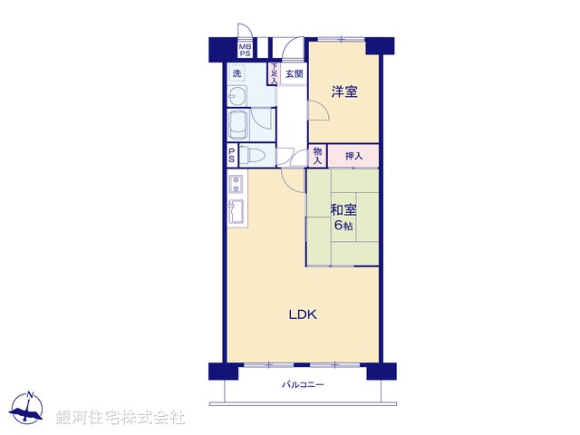 G00383443 東京都東大和市立野３丁目 中古マンション 2580万円【間取図】