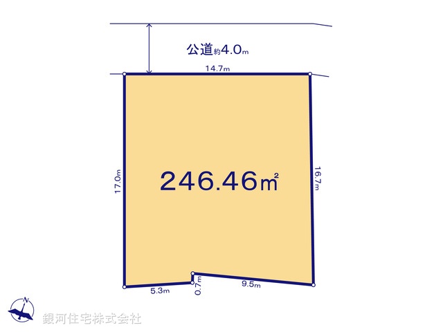 G00383459 千葉県我孫子市白山１丁目 土地 3980万円【区画図】