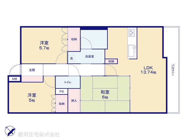 G00383462 千葉県千葉市中央区問屋町 中古マンション 3229万円【間取図】