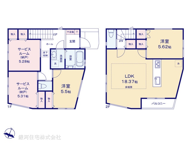 G00384395 東京都大田区南久が原２丁目 新築一戸建て 9998万円【間取図】