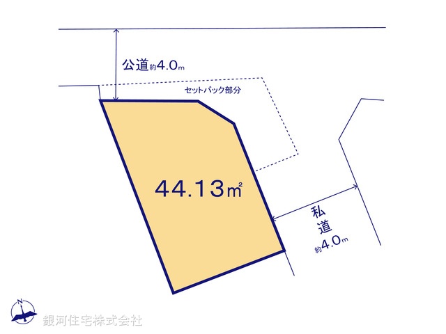 G00384486 東京都文京区大塚５丁目 土地 7680万円 土地面積44.13m² (約13.34坪)【区画図】