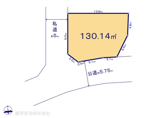 G00384633 東京都稲城市若葉台１丁目 土地(建築条件付土地) 4480万円【区画図】