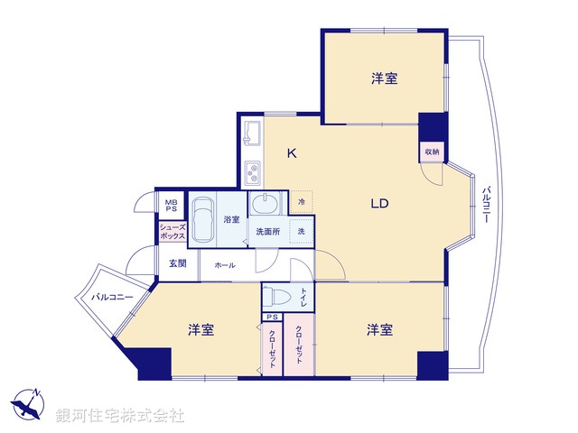 G00384783 神奈川県相模原市中央区上溝６丁目 中古マンション 1790万円【間取図】