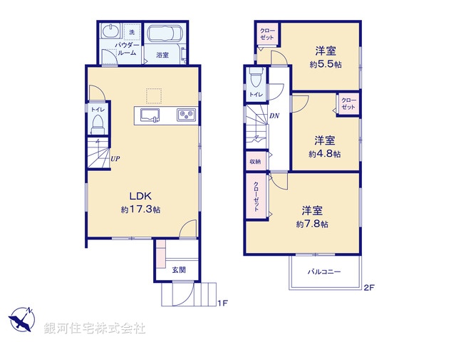 G00384805 神奈川県横浜市神奈川区菅田町 新築一戸建て 4280万円【間取図】