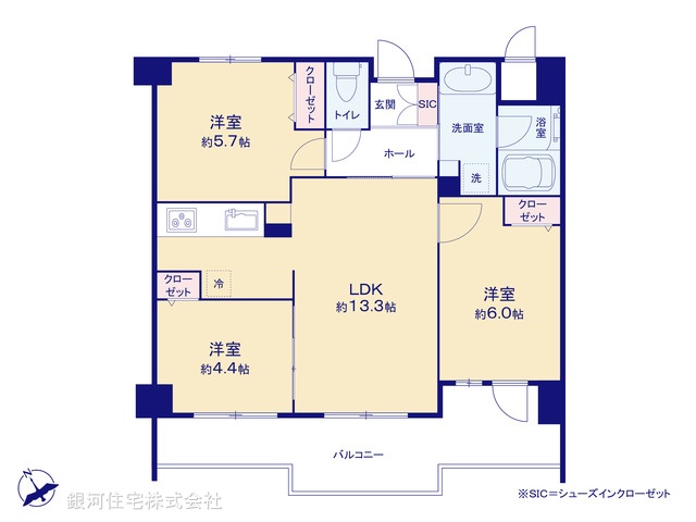 G00384810 千葉県船橋市二子町 中古マンション 4580万円【間取図】