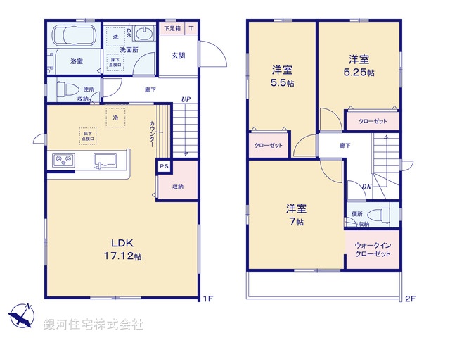 G00384875 千葉県市川市香取１丁目 新築一戸建て 5499万円【間取図】
