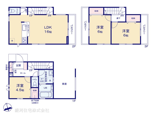 G00385138 千葉県市川市稲荷木２丁目 新築一戸建て 3690万円【間取図】
