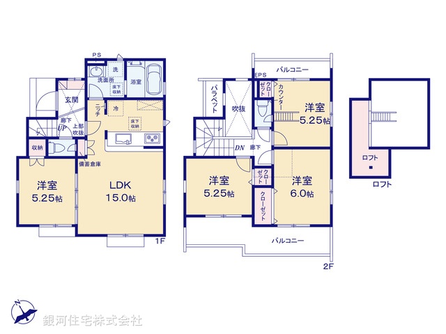 G00385253 東京都三鷹市大沢５丁目 新築一戸建て 5680万円【間取図】