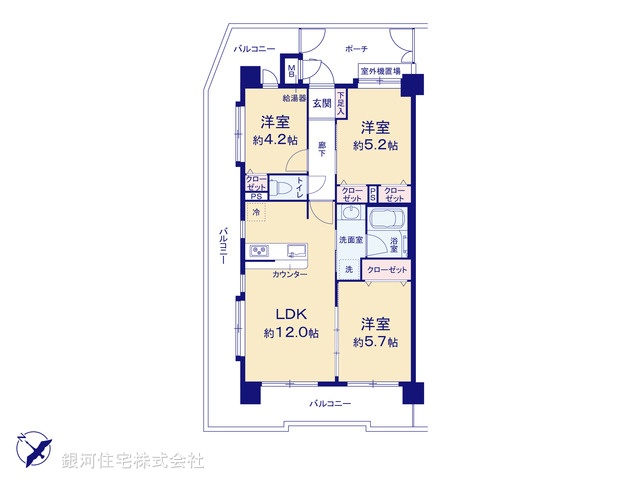 G00385607 埼玉県川口市川口５丁目 中古マンション 4399万円【間取図】