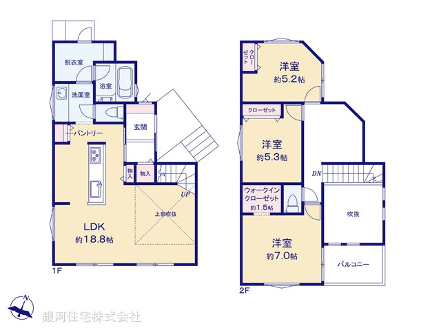 G00385775 神奈川県藤沢市大庭 新築一戸建て 5480万円【間取図】
