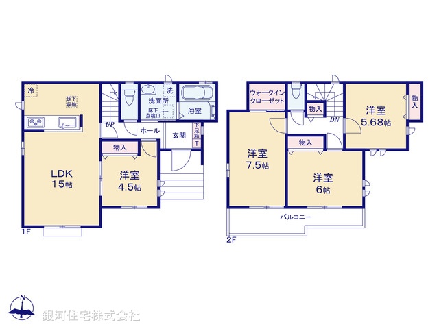 G00385832 埼玉県新座市石神４丁目 新築一戸建て 4290万円【間取図】