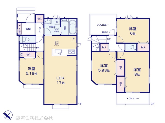 G00385838 千葉県千葉市稲毛区穴川２丁目 新築一戸建て 5290万円【間取図】