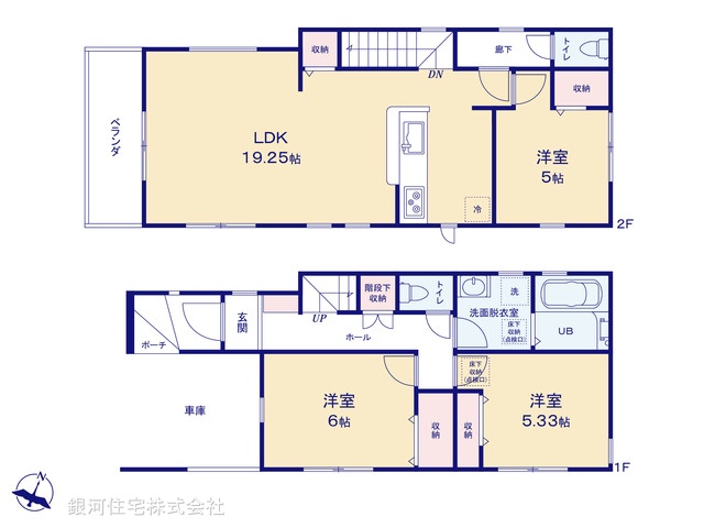 G00385845 埼玉県蕨市中央３丁目 新築一戸建て 5280万円【間取図】