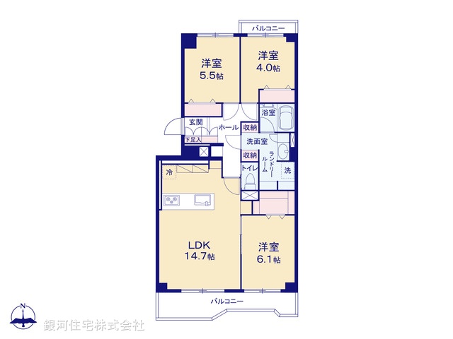 G00385884 東京都品川区八潮５丁目 中古マンション 4780万円【間取図】
