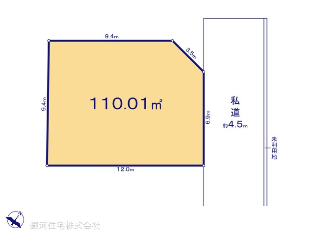 G00385998 東京都東村山市恩多町３丁目 土地 3190万円【区画図】