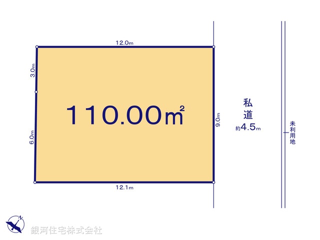 G00385999 東京都東村山市恩多町３丁目 土地 3290万円【区画図】