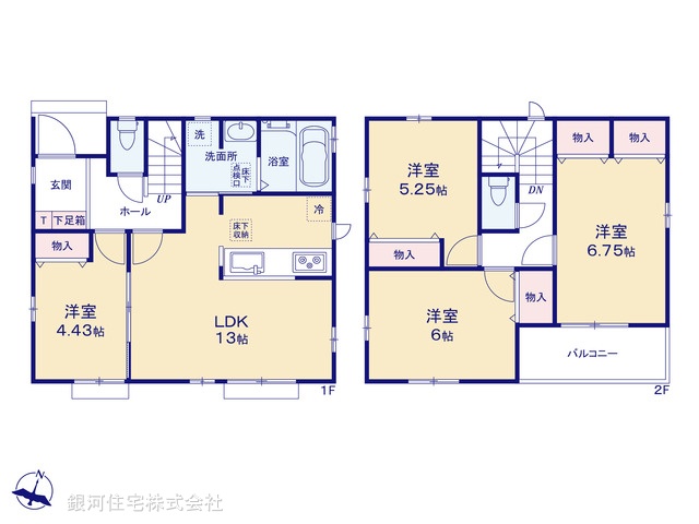 G00386063 埼玉県新座市石神４丁目 新築一戸建て 3390万円【間取図】
