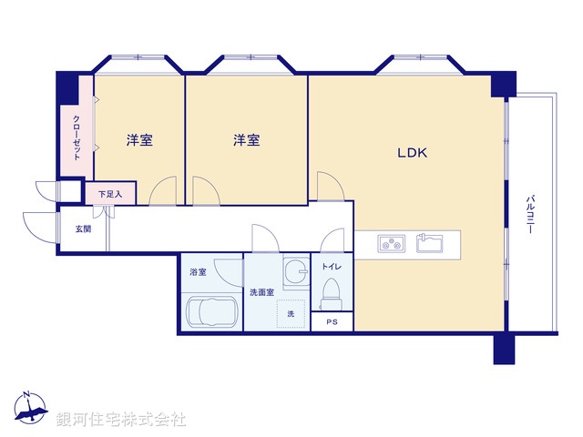 G00386187 東京都国分寺市本町２丁目 中古マンション 3990万円【間取図】