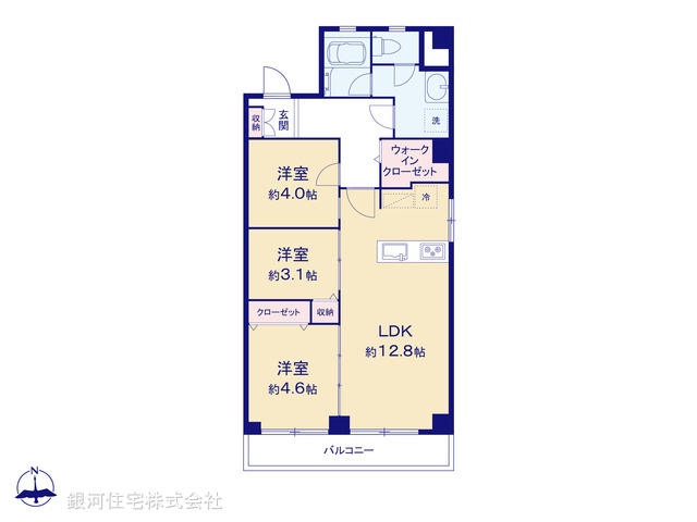 G00386254 東京都世田谷区経堂１丁目 中古マンション 5199万円【間取図】