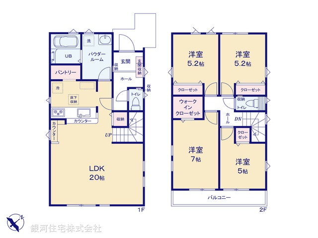 G00386441 千葉県鎌ヶ谷市東初富５丁目 新築一戸建て 4399万円【間取図】