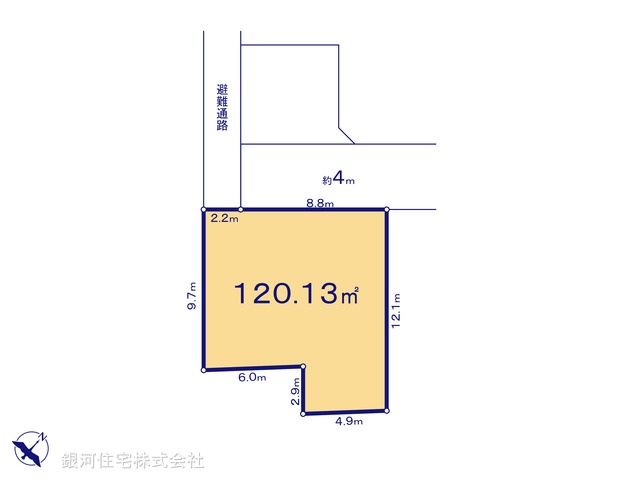 G00386585 埼玉県八潮市大字二丁目 土地 2090万円【区画図】