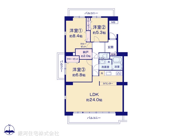 G00386600 東京都町田市山崎町 中古マンション 2490万円【間取図】