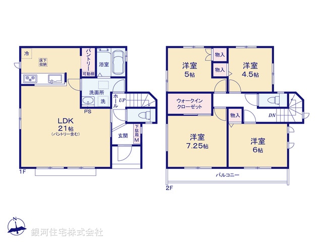 G00386611 神奈川県横浜市瀬谷区本郷１丁目 新築一戸建て 5090万円【間取図】