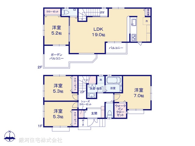 G00386630 埼玉県所沢市大字荒幡 新築一戸建て 3680万円【間取図】