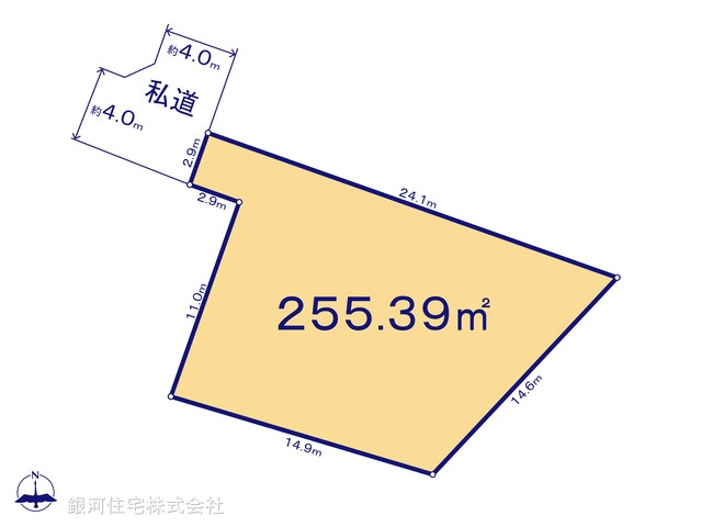 G00386803 神奈川県鎌倉市腰越１丁目 土地(建築条件付土地) 7465万円【区画図】
