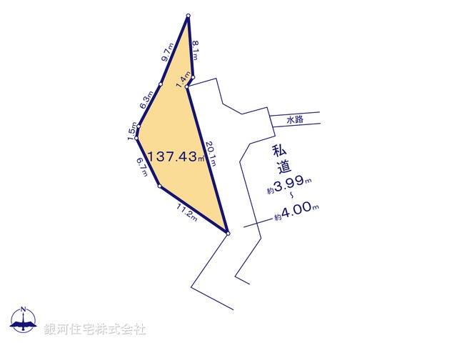 G00386845 東京都立川市柴崎町５丁目 土地 2990万円【区画図】